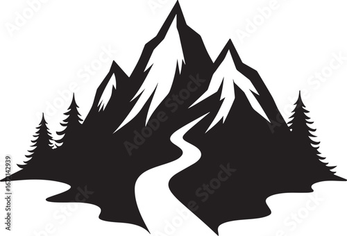 River Valley Mountain Silhouettes