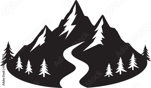 River Valley Mountain Silhouettes