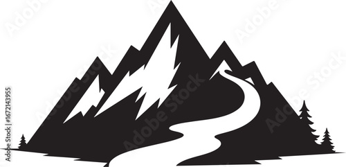 River Valley Mountain Silhouettes