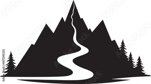 River Valley Mountain Silhouettes