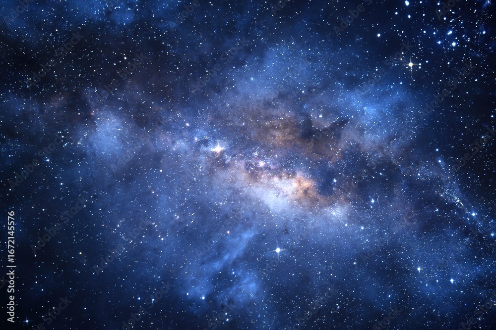 Fototapeta premium Vibrant galaxy filled with stars and cosmic dust reveals the beauty of the universe at night