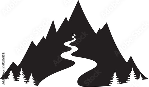 River Valley Mountain Silhouettes