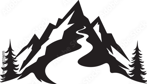 River Valley Mountain Silhouettes