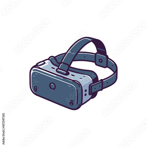A detailed illustration of a virtual reality headset designed for immersive experiences