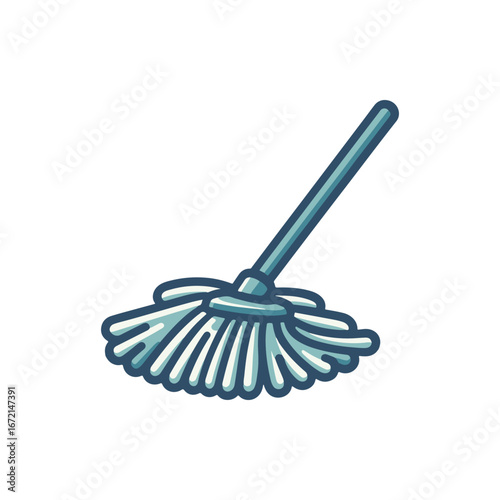 A clean and simple illustration of a mop, symbolizing cleanliness and tidiness in home care