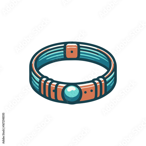 A stylish, modern bracelet featuring a turquoise bead, set against a plain white background
