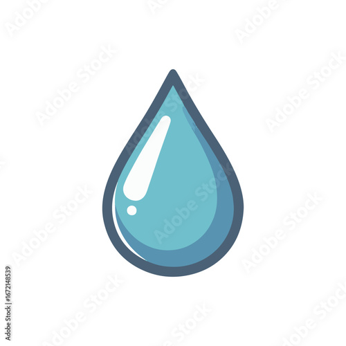 A stylized blue water droplet icon representing purity and freshness, suitable for design use