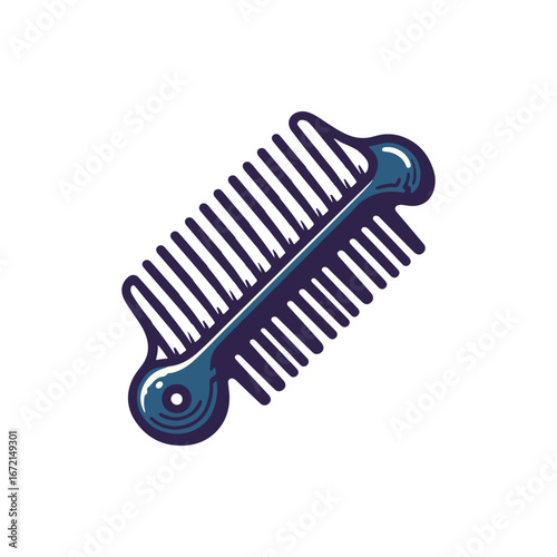 A vibrant hair comb resting against a clean white background, ideal for beauty and grooming themes