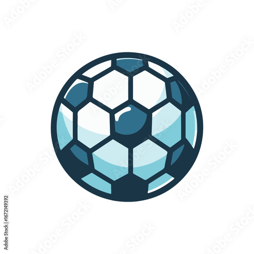 A vibrant illustration of a classic soccer ball, showcasing its hexagonal pattern against a clean background, ideal for sports-themed designs