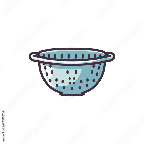 A vibrant colander filled with fresh vegetables, set against a bright kitchen backdrop