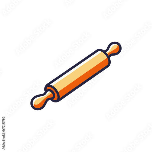 A vibrant rolling pin on a clean background, ideal for baking and culinary activities