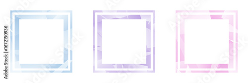 Empty blank modern frame set for social media content or announcement. Square design blank business style borders.