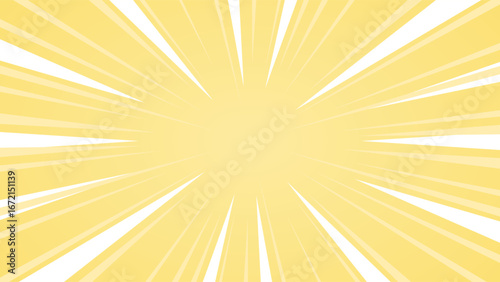 Dynamic burst yellow gold white background. Exploding sunburst vector background. 16:9 dimensions size ratio.