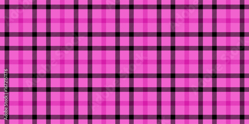 Black pink plaid pattern. Vector fashion print design. Seamless plaid pattern texture. Classic style tartan check background.