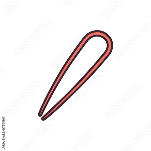 Close-up of a stylish hairpin resting on a clean white surface, highlighting its sleek design