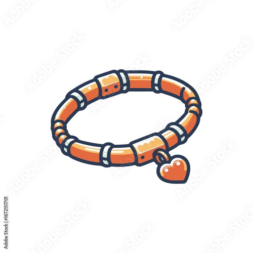 Colorful beaded bracelet with a heart charm, displayed on a clean white background, ideal for fashion accessories