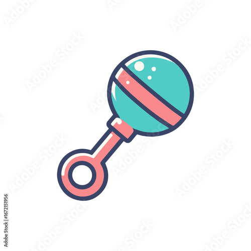 Colorful cartoon baby rattle with a playful design, suitable for children's products and toys