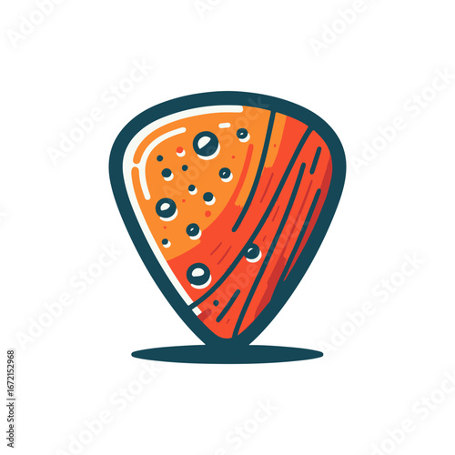Colorful guitar pick with unique texture and design, ideal for music-related projects