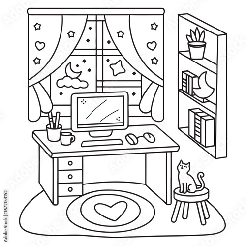 Cute cartoon vector illustration, Create a vector illustration of a friendly, 
Cute and happy domestic having fun with colorful fun drawing illustration vector art design, Adorable Cute Design.