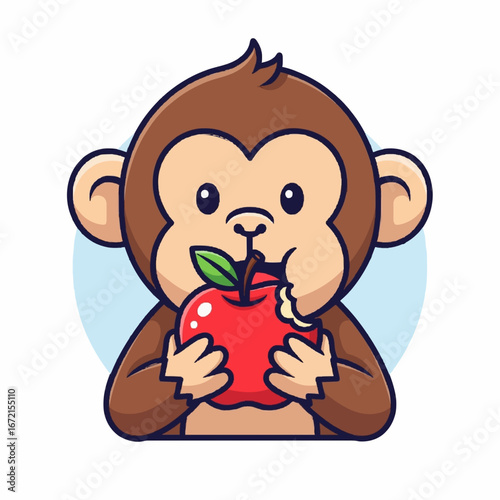 monkey eating apple