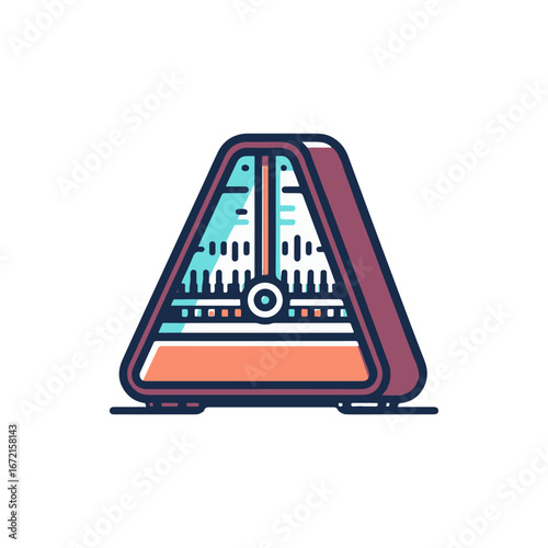 Colorful metronome on a white background, symbolizing music practice and rhythm training