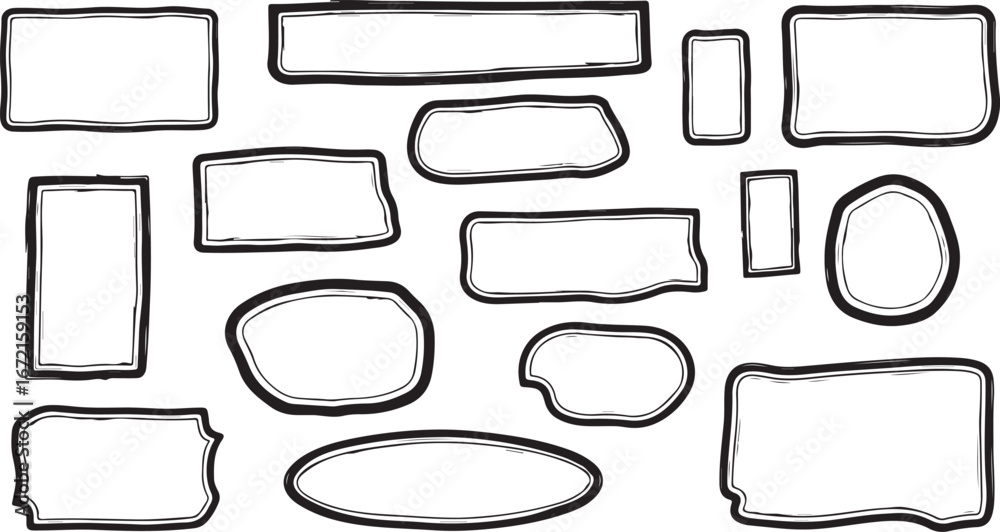 Obraz premium set of doodle vector frames