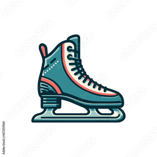 Vintage-style ice skate with intricate design, showcasing craftsmanship and sport culture
