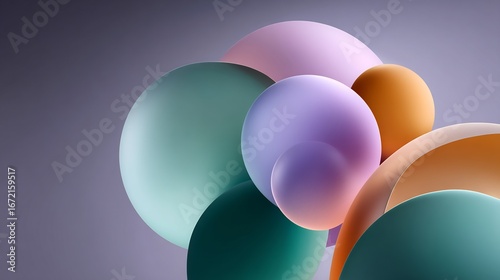 Abstract Spheres in Pastel Colors for Modern Design Backgrounds and Graphics