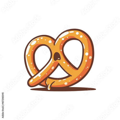 Deliciously twisted pretzel with a glossy finish, set against a minimalistic background