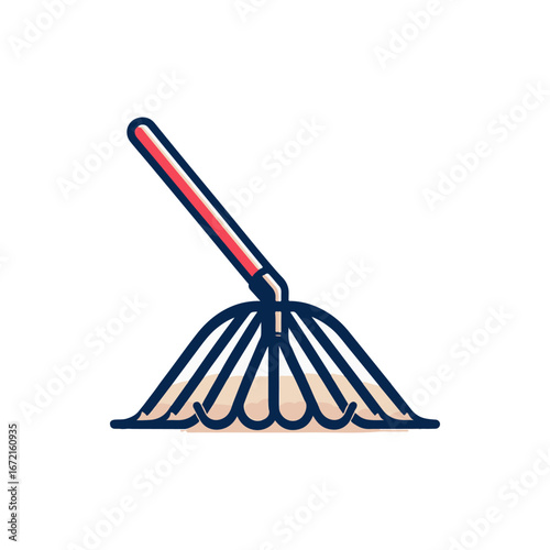 Illustration of a mop cleaning a floor with a simple background, emphasizing cleanliness