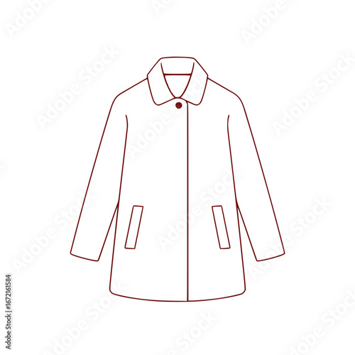 Stylish womens winter parka coat apparel fashion design vector illustration