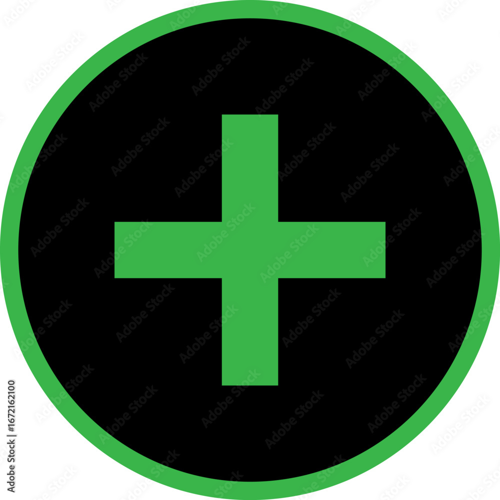 Obraz premium plus icon green button