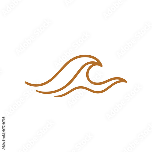 Elegant flowing ocean wave vector art design a minimal and modern sea illustration