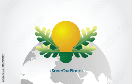 save our planet, earth day, go green, design icon logo concept