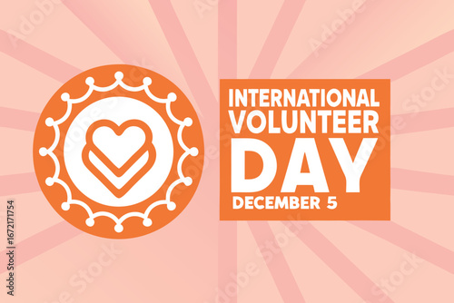 International Volunteer Day December 5 with Heart Symbol volunteering charity
