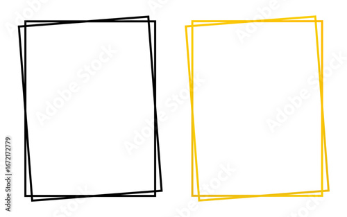 Decorative minimalist vertical rectangular outline in black and gold – A clean and artistic outline suitable for posters, invitations, and creative projects.