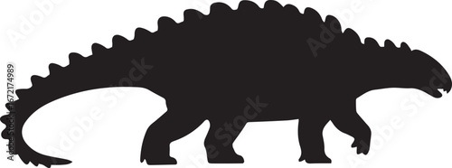 prehistoric stegosaurus silhouette in vector format educational paleontology clip art design element