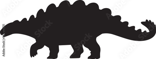 jurassic era stegosaurus dinosaur outline vector graphic ancient reptile plate back clip art
