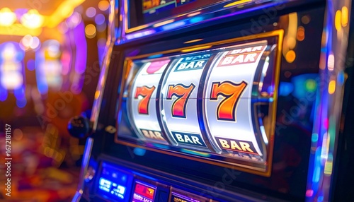 Close up slot machine