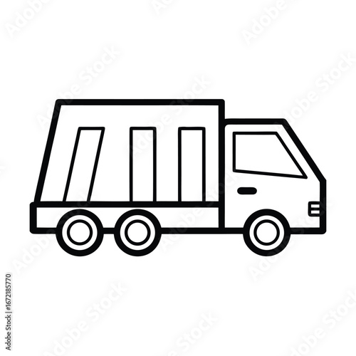 garbage truck on white