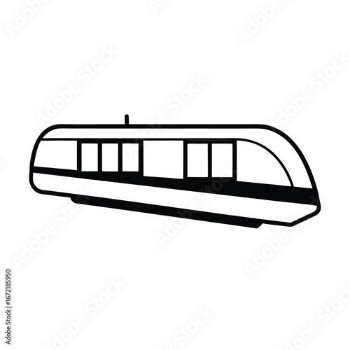 Monorail on white background