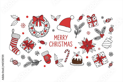 Merry Christmas Doodle Set