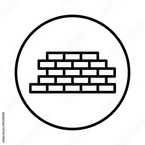 Brick wall icon. vector illustration