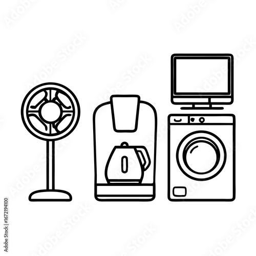 set of household appliances