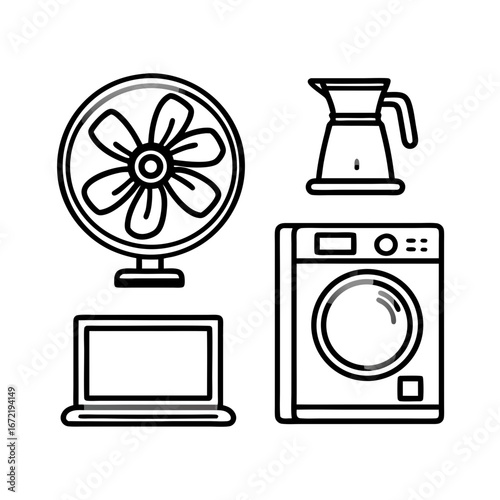 vector illustration of household appliances