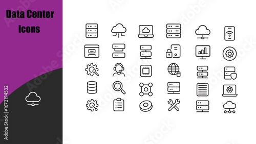 Data Center  Icons set