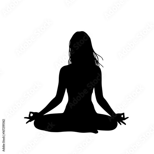 silhouette of yoga woman