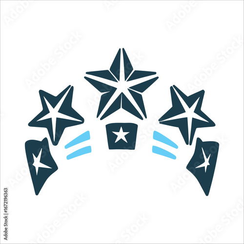 Chinese Flag Stars Arc - National Day Vector National Day Five yellow stars from the Chinese flag arranged in an arc over a solid base