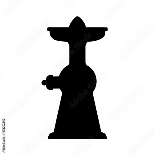 Minimalist black silhouette of a citrus juicer symbolizing fresh juice preparation