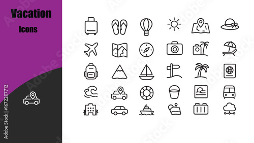 Vacation  Icons set.